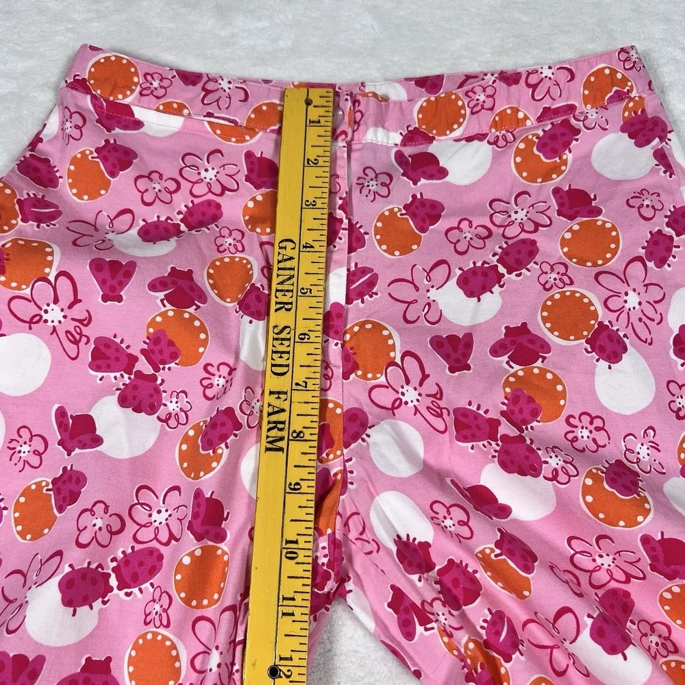 Lilly Pulitzer Women Vintage Ladybug Floral Capri Pants Size 2 Y2K Sporty & Rich